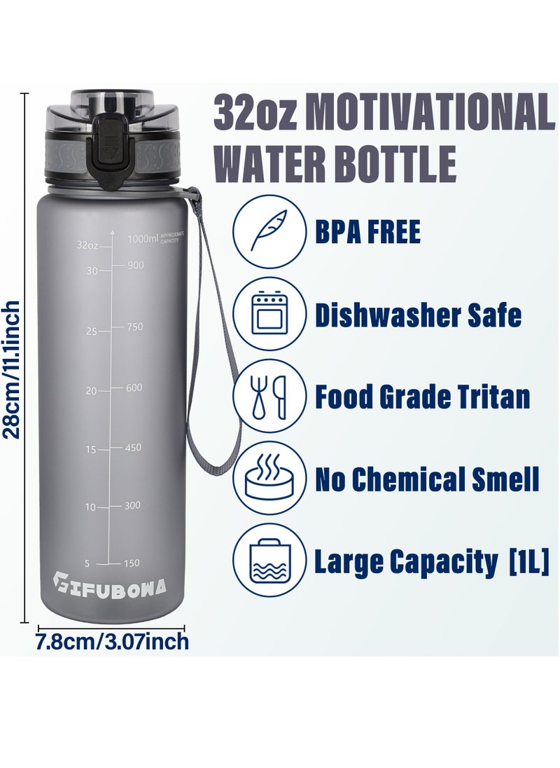 GIFUBOWA - 1L Sports Water Bottle - Fast Flow Quick Sip Lid - BPA & BPS Free - Image 1
