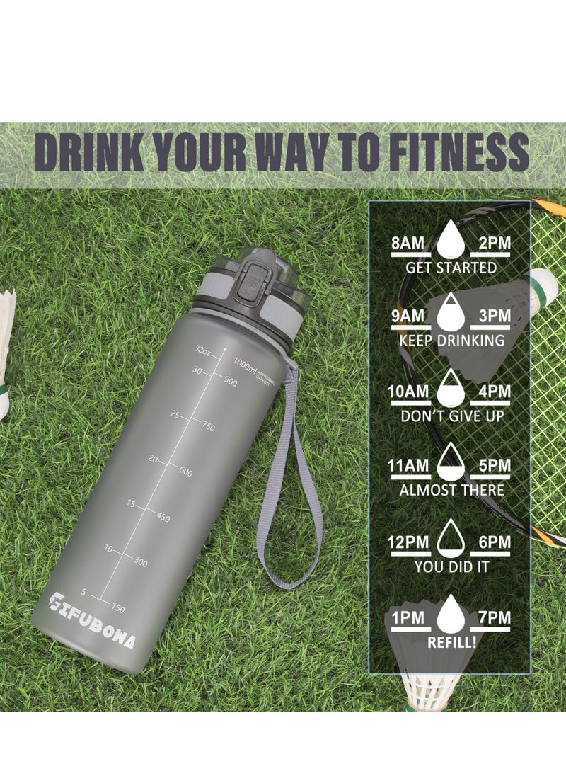 GIFUBOWA - 1L Sports Water Bottle - Fast Flow Quick Sip Lid - BPA & BPS Free - Image 1