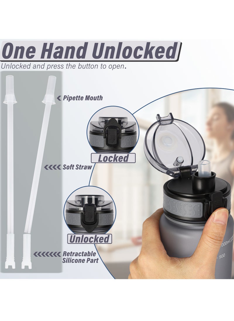 GIFUBOWA - 1L Sports Water Bottle - Fast Flow Quick Sip Lid - BPA & BPS Free - Image 1