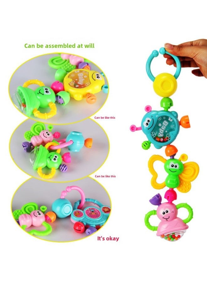 Baby Toys 0-1 Years Old Baby Rattle 0-3-6-12 Months Newborn Baby Hand Rattle Bed Hanging Toys-Color:Boiled Bear Drum Pink-bag - Image 3