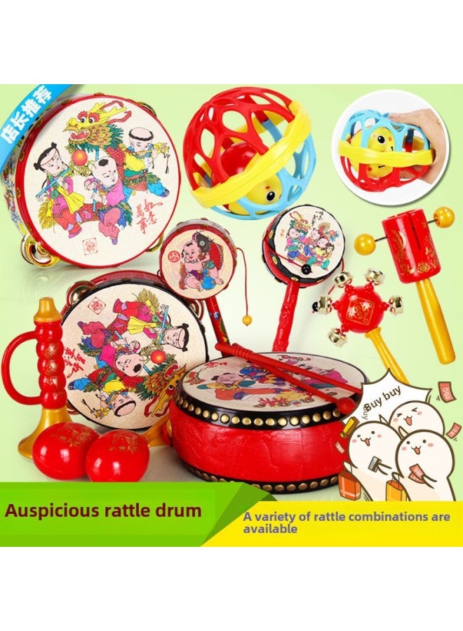 Baby Toys 0-1 Years Old Baby Rattle 0-3-6-12 Months Newborn Baby Hand Rattle Bed Hanging Toys-Color:Boiled Bear Drum Pink-bag - Image 4