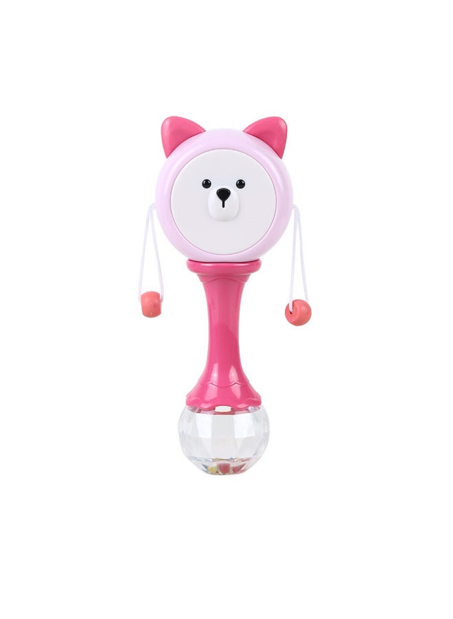 Baby Toys 0-1 Years Old Baby Rattle 0-3-6-12 Months Newborn Baby Hand Rattle Bed Hanging Toys-Color:Boiled Bear Drum Pink-bag - Image 1