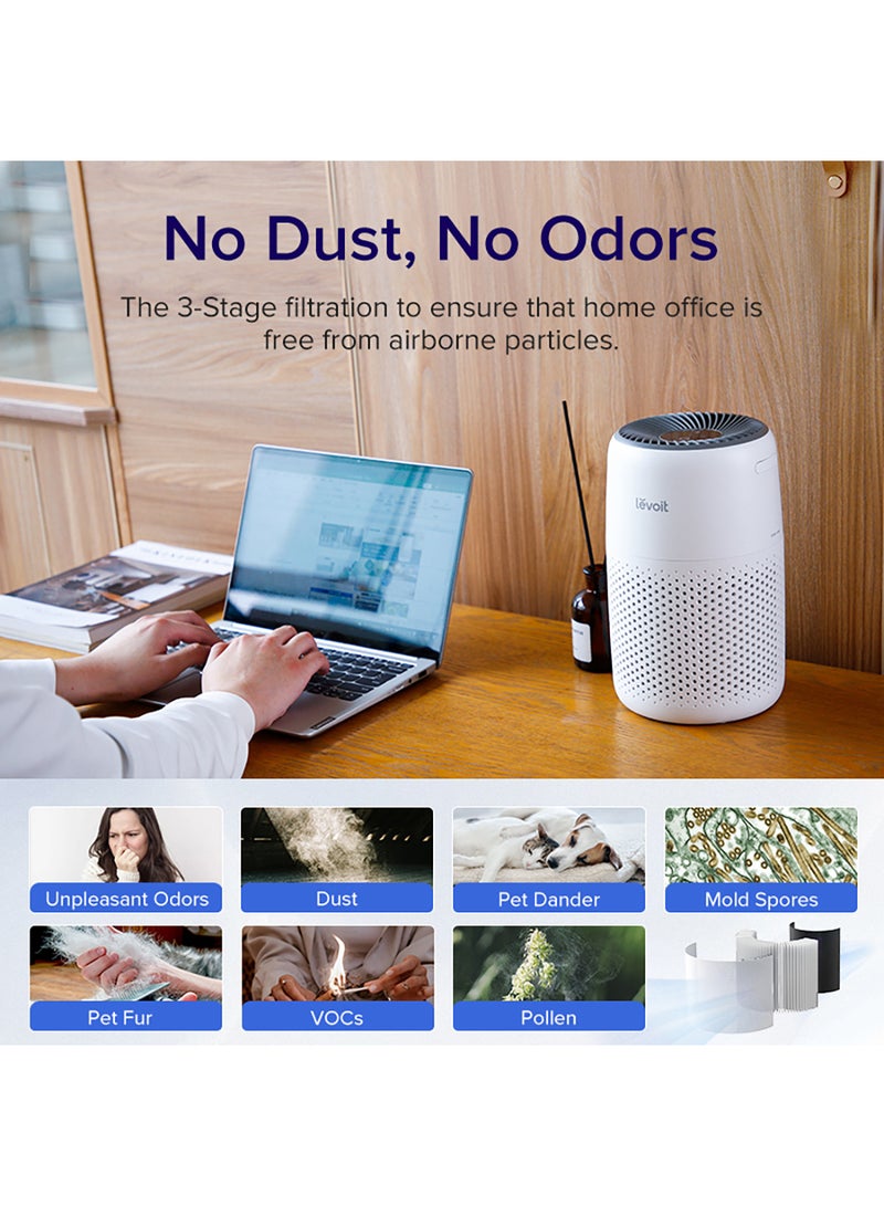 Levoit Core Mini Air Purifier With Fragrance Sponge for Better Sleep Allergies, Pet Dander Odor Dust Office Desktop Portable Core Mini White LAP-C161-WUK / LAP-C161-WAE White - Image 4