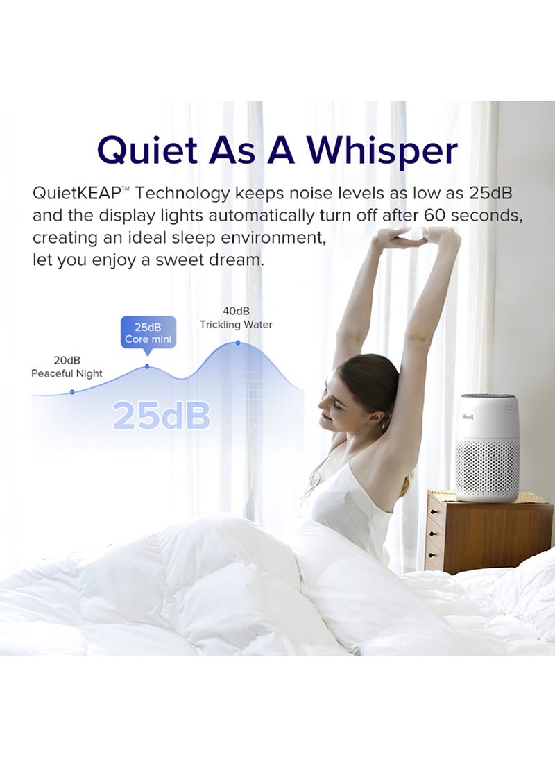 Levoit Core Mini Air Purifier With Fragrance Sponge for Better Sleep Allergies, Pet Dander Odor Dust Office Desktop Portable Core Mini White LAP-C161-WUK / LAP-C161-WAE White - Image 3