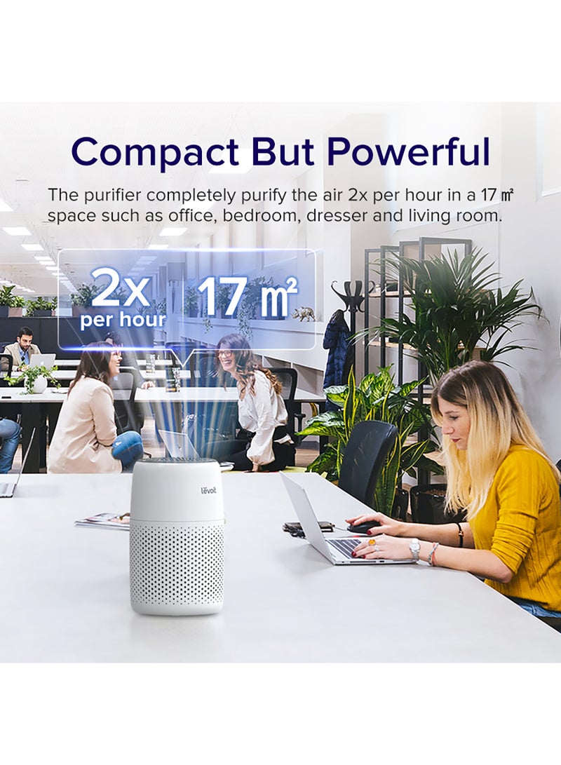 Levoit Core Mini Air Purifier With Fragrance Sponge for Better Sleep Allergies, Pet Dander Odor Dust Office Desktop Portable Core Mini White LAP-C161-WUK / LAP-C161-WAE White - Image 2