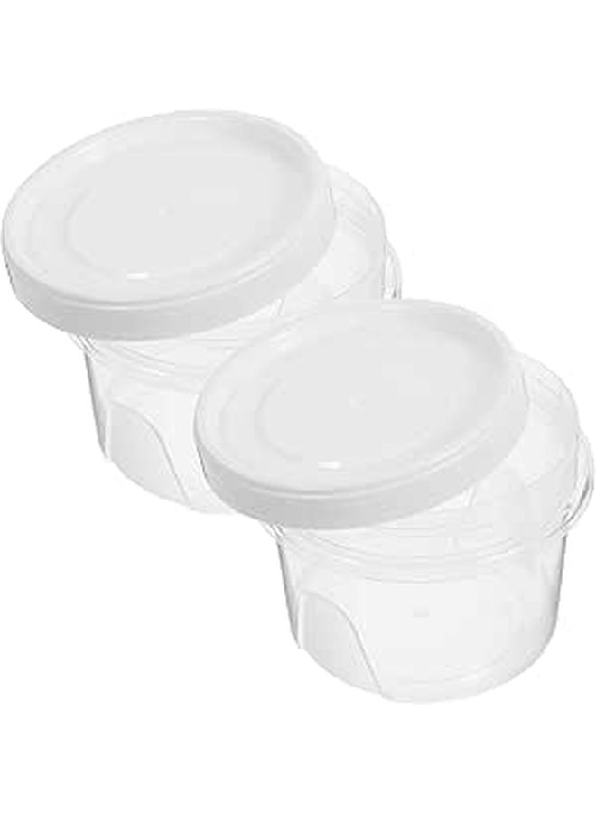 2 Pcs 500ml Plastic Food Storage Containers with Airtight Lid for Fridge Pantry Fruit Snack - Image 1