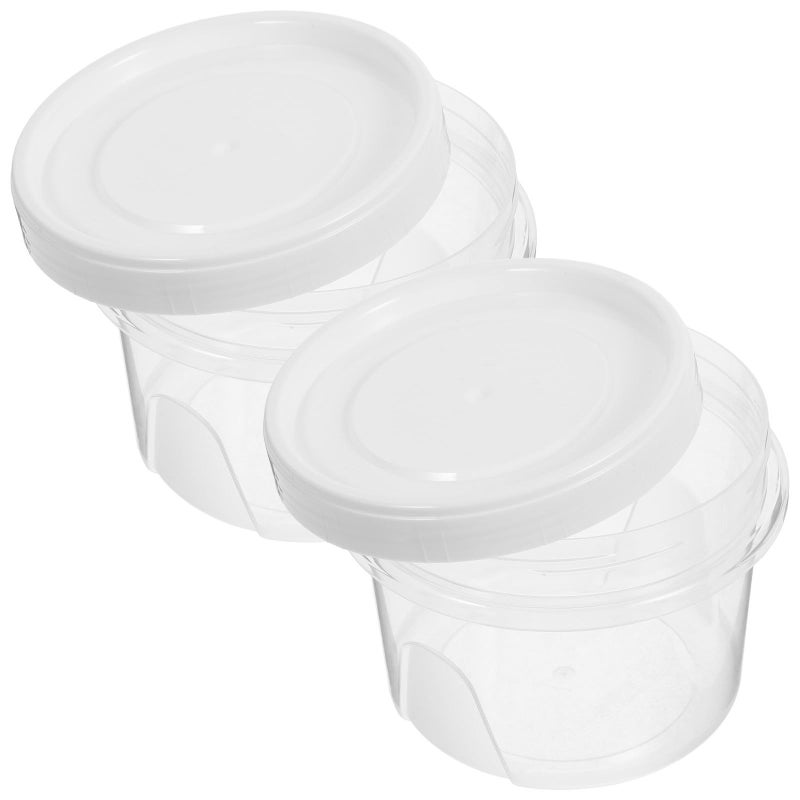 2 Pcs 500ml Plastic Food Storage Containers with Airtight Lid for Fridge Pantry Fruit Snack - Image 2