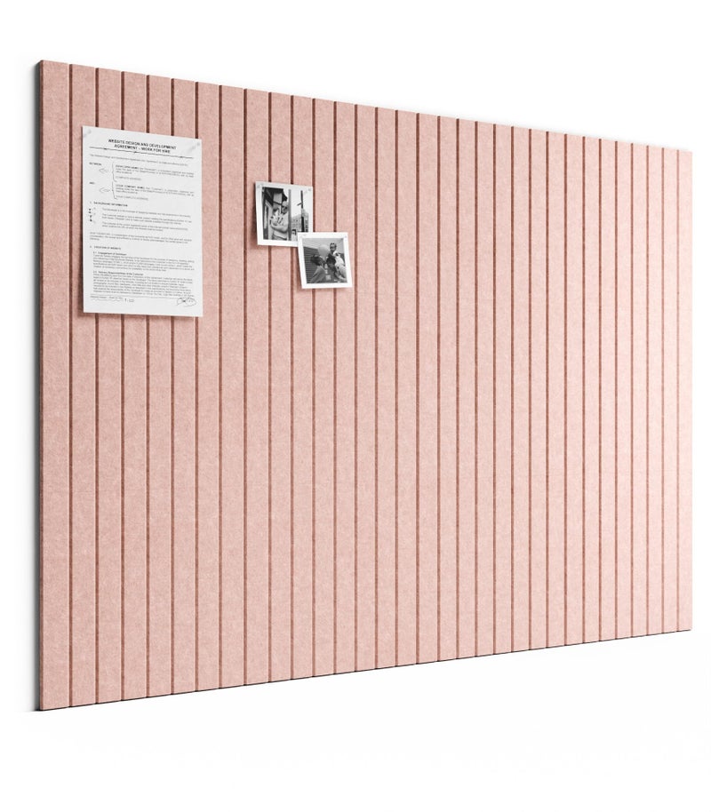 Bumusty Large Cork Board Alternative-48 x 36" Felt Bulletin Board Tiles, with 30 Pushpins, 70 Adhesive Tabs, Fine-Stripe 12-Pack, Cork Boards for Office Push Pin Board Felt Board-Pink - Image 1