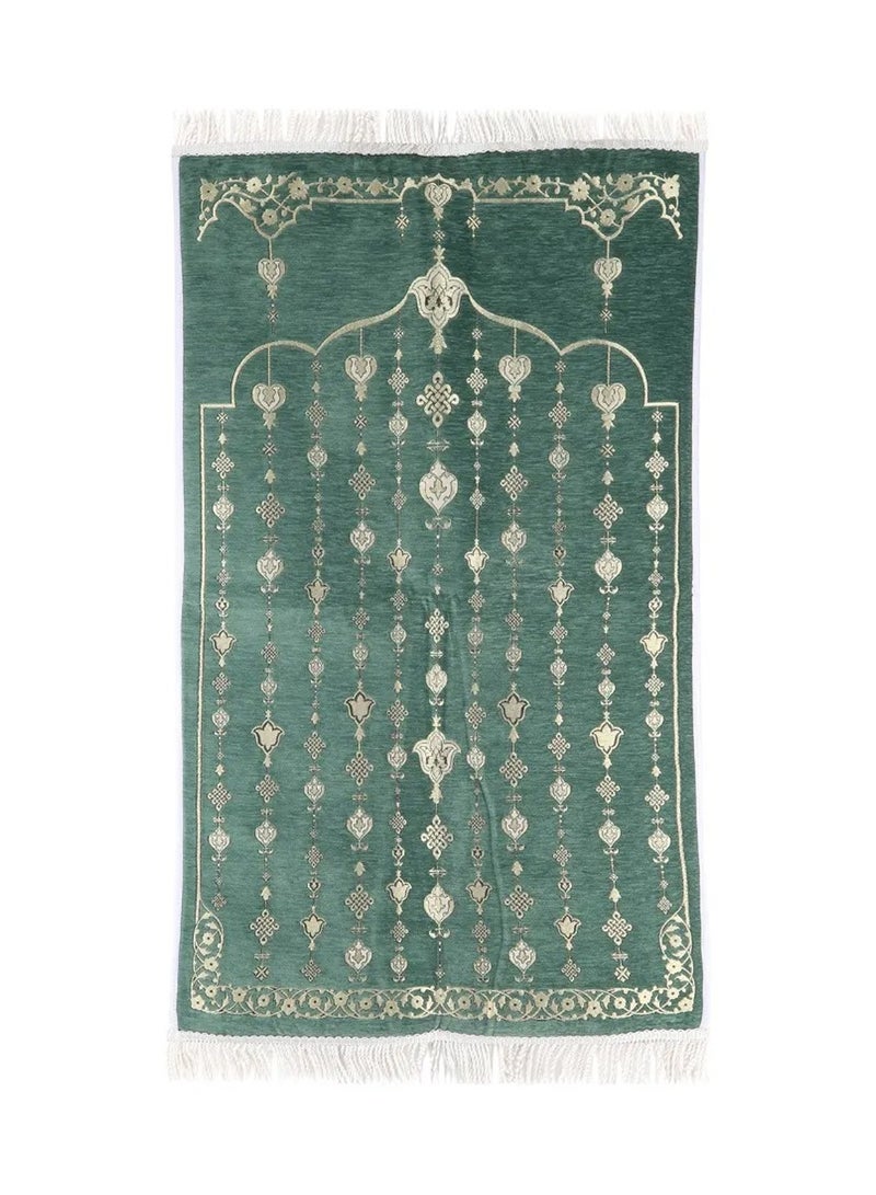 MANASEK Prayer Mat from the Eylul collection with a bag from the local brand Manasek | Original Saudi products | Made of polyester, cotton, and soft chenille fabric, comfortable and practical - 70 x 120 cm  - Image 1