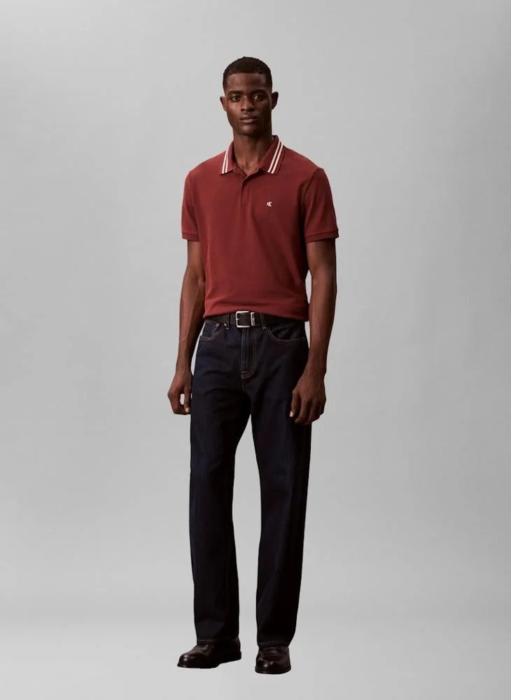 Calvin Klein Jeans  Monogram Pique Tipped Polo Shirt for Men | Best Price UAE
