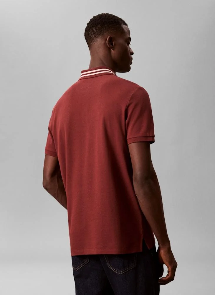 Calvin Klein Jeans  Monogram Pique Tipped Polo Shirt for Men | Best Price UAE