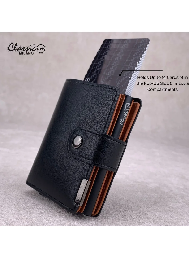 Classic Milano Classic Milano RFID Blocking Faux Leather Wallet for Men and Women | Card Holder Wallet Pop-up, Credit Card Holder for Men | Wallet for Men & Women’s Card Wallet