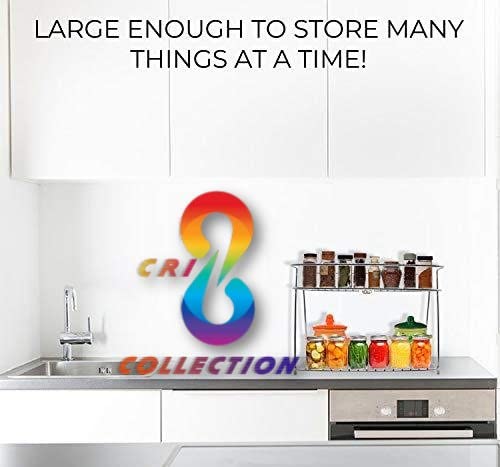 CR18 COLLECTION Multipurpose Spice Rack Stainless Steel 2 Layer Corner Storage Rack Shelf & Spice/Masala Boxes Container Organizer/Basket for Boxes-Utensils-Dishes-Plates for Kitchen (Made in India) - Image 5