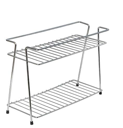 CR18 COLLECTION Multipurpose Spice Rack Stainless Steel 2 Layer Corner Storage Rack Shelf & Spice/Masala Boxes Container Organizer/Basket for Boxes-Utensils-Dishes-Plates for Kitchen (Made in India) - Image 2