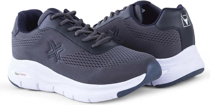 Buckhead 4321 Timar Big Size Gray Navy Blue Men's Comfort Sneaker Sports Shoes V1