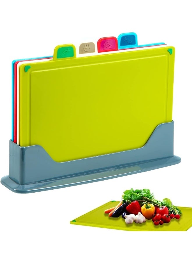 Biella Cutting Board Set - Chopping Board With Color Coded Food Icon For Meat Vegetable Fruit Fish  - Image 1