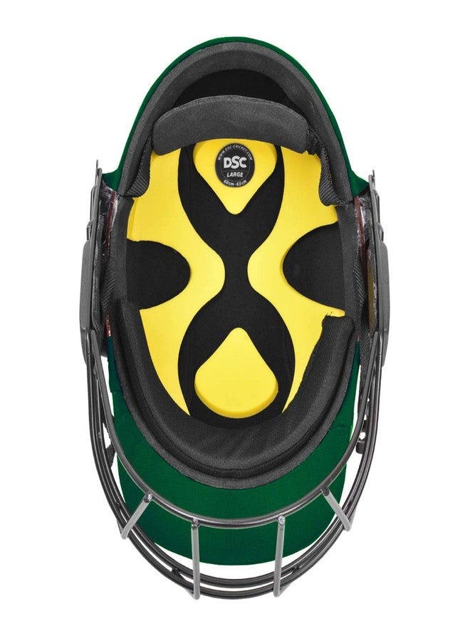 DSC Avenger PRO Premium Cricket Helmet for Men & Boys (Fixed Spring Steel Grill | Back Support Strap | Neck Guard |Lightweight| Size: Medium (Green) - Image 2