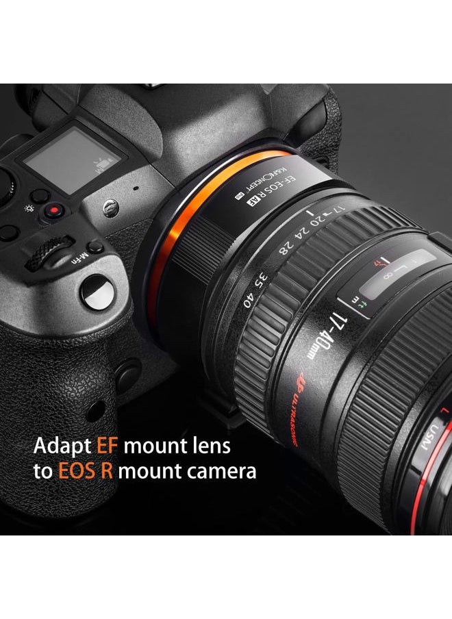 EF-EOS R Lens Adapter, Auto Focus EF/EF-S to EOS R Lens Mount Adapter Compatible with Canon EOS R, RP, R5, R6, R6II, R7, R8, R10, R50, R100 Cameras