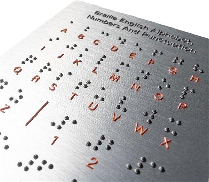 Braille letter-numbered teaching board with bumps 12x18.4 cm, Braille teaching aids, Braille board with bumps - Image 3