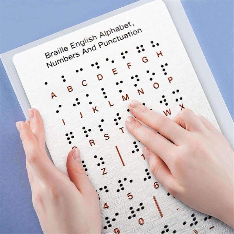 Braille letter-numbered teaching board with bumps 12x18.4 cm, Braille teaching aids, Braille board with bumps - Image 2
