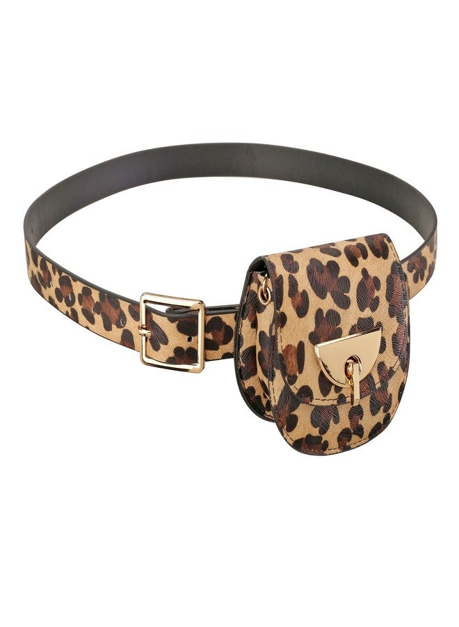 Ayliss Women Fanny Waist Bag Small Fanny Pack Mini Belt Purse Bag PU Leather Crossbody Sling Bag Pouch Fashion Chain Bag, Leopard, XXS - Image 5