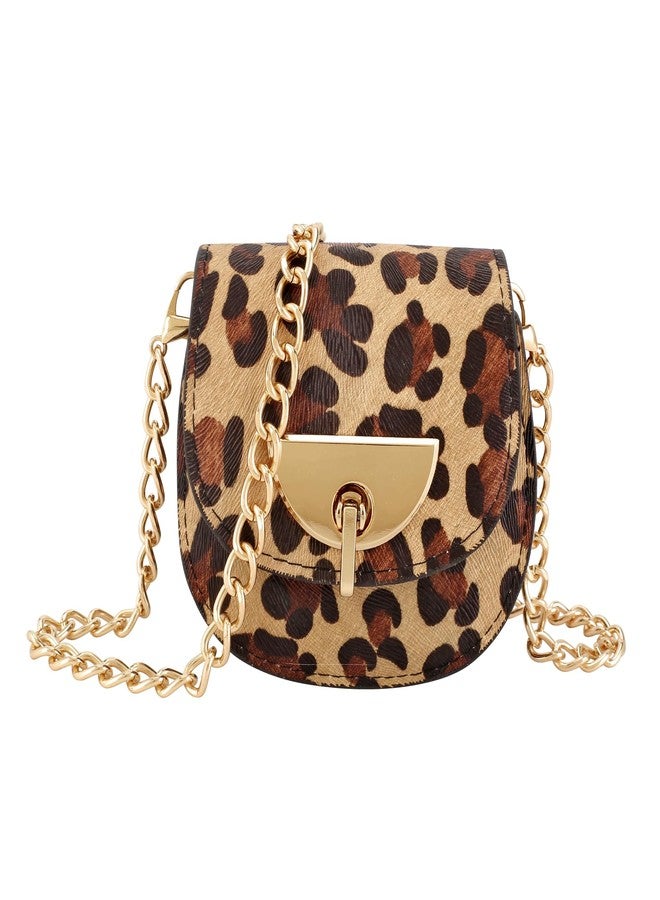 Ayliss Women Fanny Waist Bag Small Fanny Pack Mini Belt Purse Bag PU Leather Crossbody Sling Bag Pouch Fashion Chain Bag, Leopard, XXS - Image 3