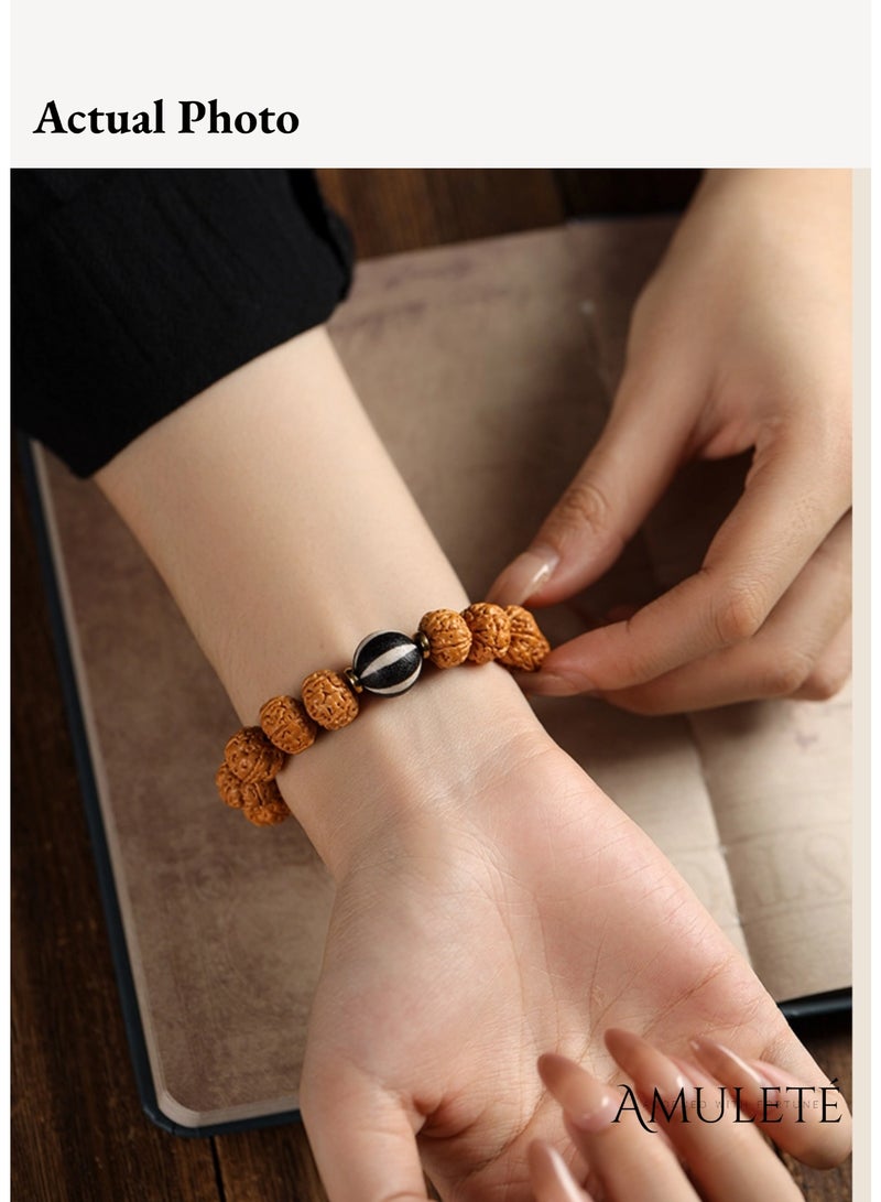 نجمة ولاء اسوارة الزوجين رودراكشا – اساور بودي طبيعية للرجال والنساء، طاقة حماية وتوازن روحي ورمز الحب، هدية مثالية للأزواج - Image 5