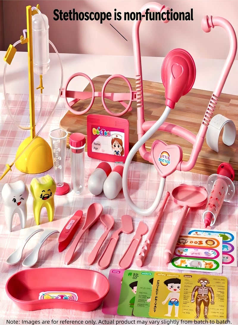 loven Children's Toys - Role-Playing Doctor Set, including suitcase, stethoscope, dentures, etc. - A doctor play set suitable for children aged 3-8, a role-playing gift. - Image 3