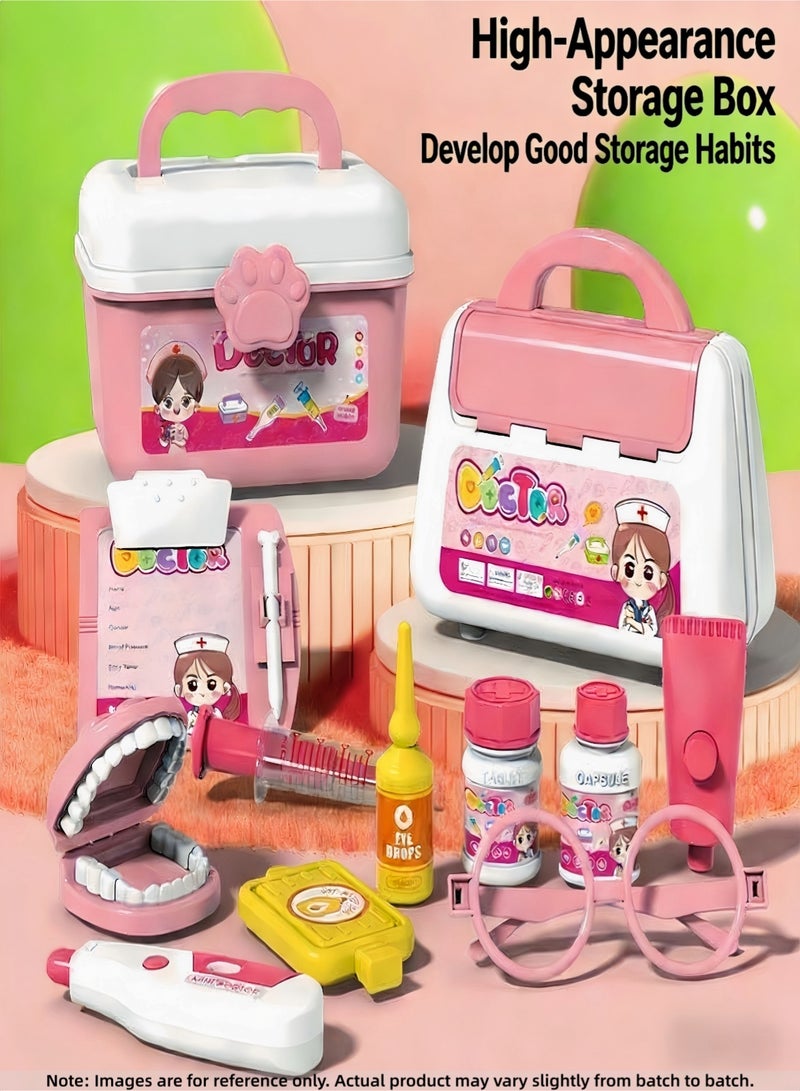 loven Children's Toys - Role-Playing Doctor Set, including suitcase, stethoscope, dentures, etc. - A doctor play set suitable for children aged 3-8, a role-playing gift. - Image 1