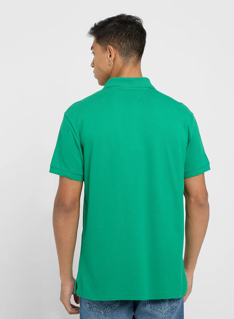 تومي جينز Logo Badge Regular Fit Polo