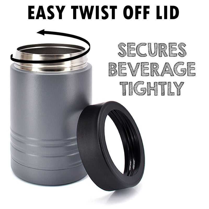 Clear Water Home Goo 4-in-1 Stainless Steel 12 oz Double Wall Vacuum Insulated Can or Bottle Cooler Keeps Beverage Cold for Hours - Also Fits 16 oz Cans - Powder Coated Dark Gray - Clear Water Home Goods - Image 2