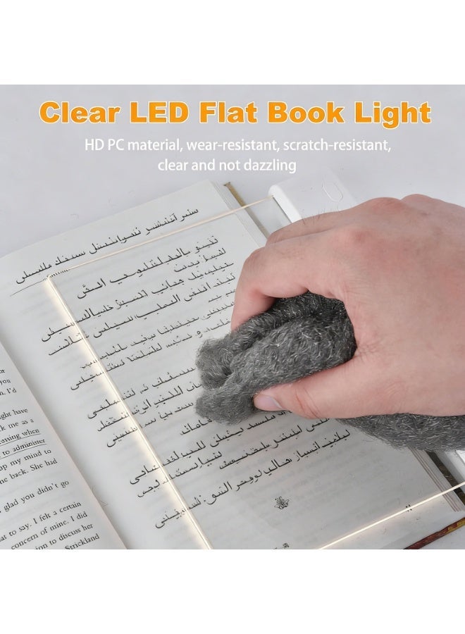  TCCHDM ضوء الكتاب القابل لإعادة الشحن LED Reading Flat Clip on Night Light with 3 Colors & Timer Lamp for in Bed -Gifts for Readers Loovers Kids Women Men (باللغة الإنجليزية) - Image 4