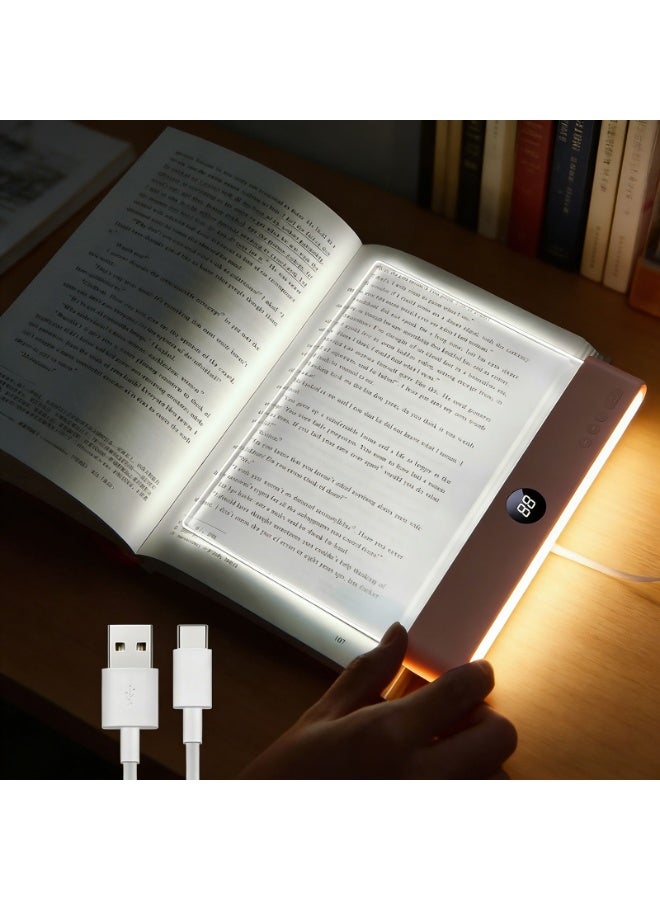  TCCHDM ضوء الكتاب القابل لإعادة الشحن LED Reading Flat Clip on Night Light with 3 Colors & Timer Lamp for in Bed -Gifts for Readers Loovers Kids Women Men (باللغة الإنجليزية) - Image 1