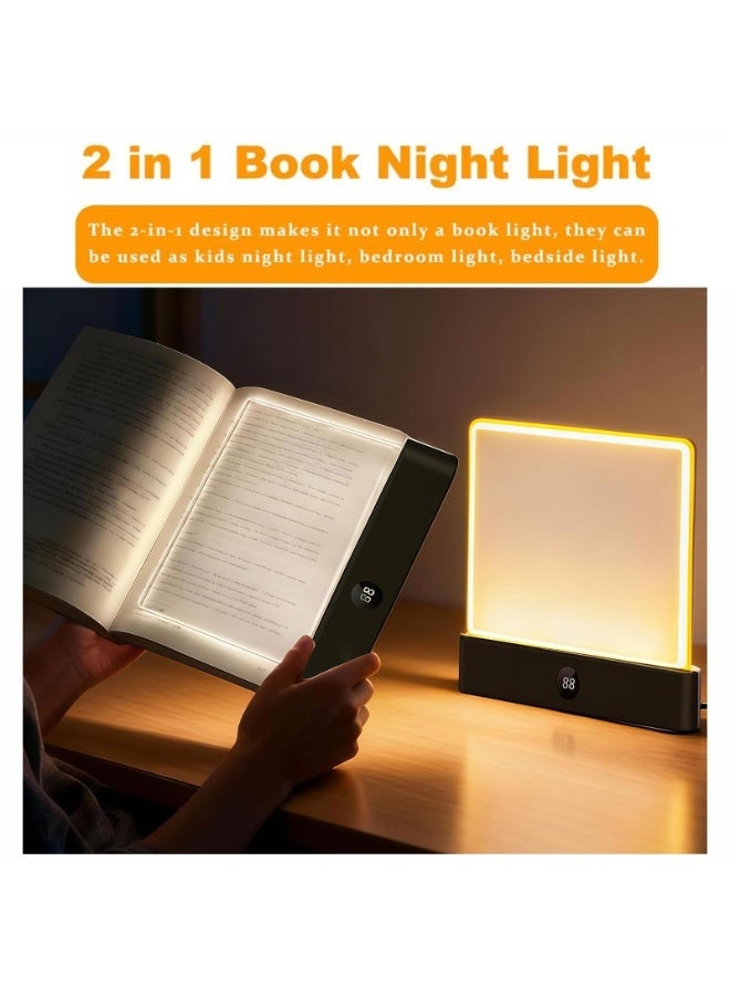  TCCHDM ضوء الكتاب القابل لإعادة الشحن LED Reading Flat Clip on Night Light with 3 Colors & Timer Lamp for in Bed -Gifts for Readers Loovers Kids Women Men (باللغة الإنجليزية) - Image 2