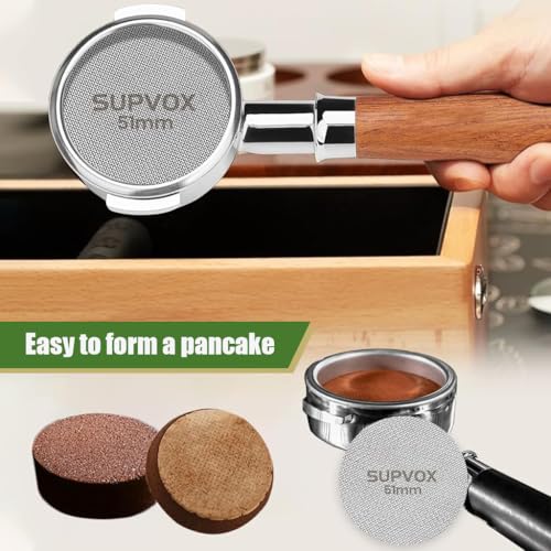 Supvox® 51mm Reusable Puck Screen for Espresso Portafilter 1.7mm Thickness 150m 316 Stainless Steel Screen Filter Basket Compatible with Espresso Machine - Image 5