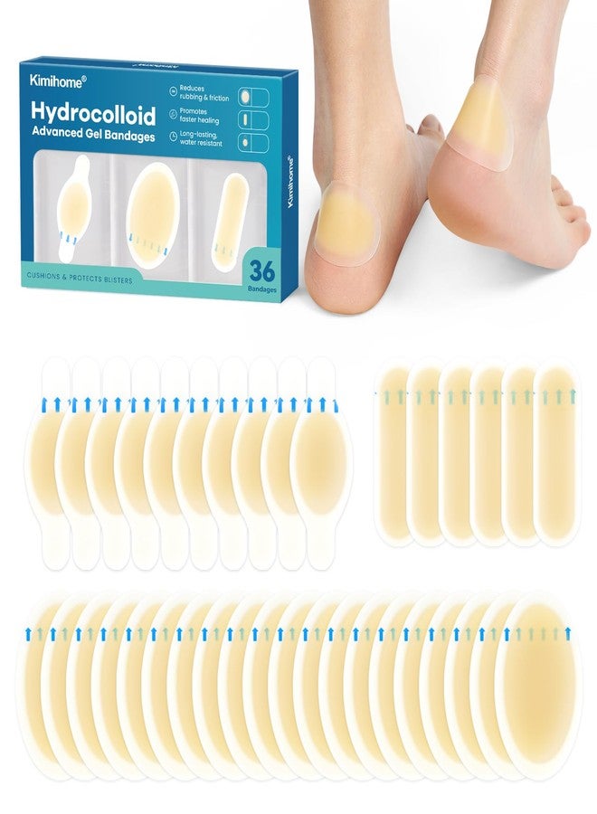Kimihome Gel Blister Bandages Hydrocolloid Bandages, Kimihome 36ct Blister Bandages for Heel, Blister Pads for Prevention & Recovery Water Resistant - Variety Pack - Image 1