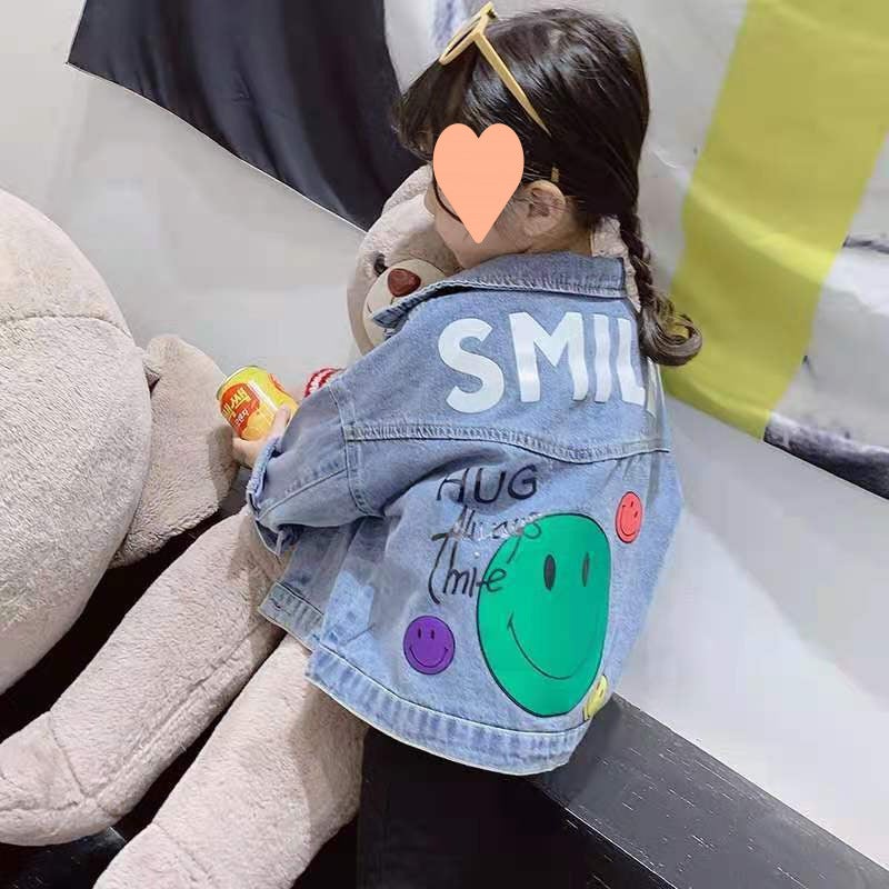 2024 New Girls' Cute Comfortable Retro Flower Denim Jacket For Middle And Big Children'S Stylish Denim Jacket - Image 3