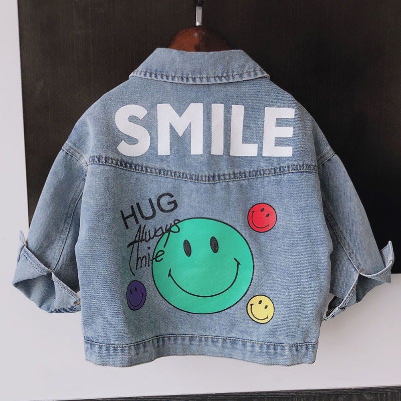 2024 New Girls' Cute Comfortable Retro Flower Denim Jacket For Middle And Big Children'S Stylish Denim Jacket - Image 4