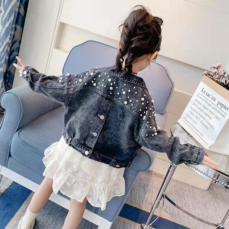 2024 New Girls' Cute Comfortable Retro Flower Denim Jacket For Middle And Big Children'S Stylish Denim Jacket - Image 5