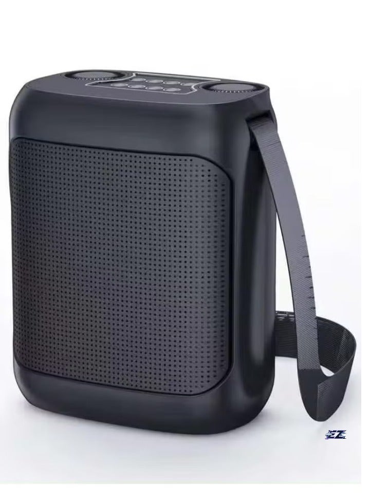 ELTRAZONE Outdoor Karaoke Speaker – Big Strap Speaker with Dual UHF Wireless Microphones, Portable & Powerful Sound, Ideal for Karaoke, Parties, Events, and Outdoor Fun – Black - Image 1