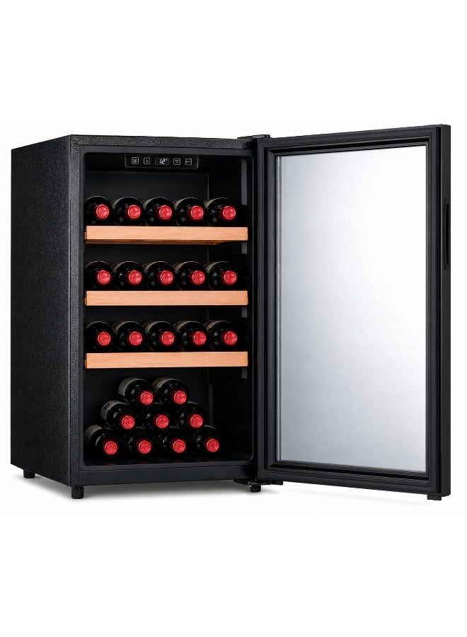 HOOVER 165L Single Door Beverage Cooler with LED Light, Wooden Shelf, Adjustable Thermostat, 2 Legs & 2 Wheels, Glass Door, One Year Warranty, Black - HBC-K165-B 165 L 90 W HBC-K165-B Black - Image 5