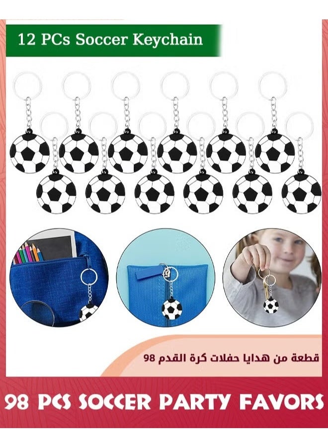 EETU 98 Pcs Soccer Party Favors Set,Football Slap Bracelet Stickers Silicone Ring Keychain Tattoo Stickers Whistle Soccer Kits,Sports Party Favors For Boys Girls,Birthday Goodie Gifts Bags Decor - Image 3