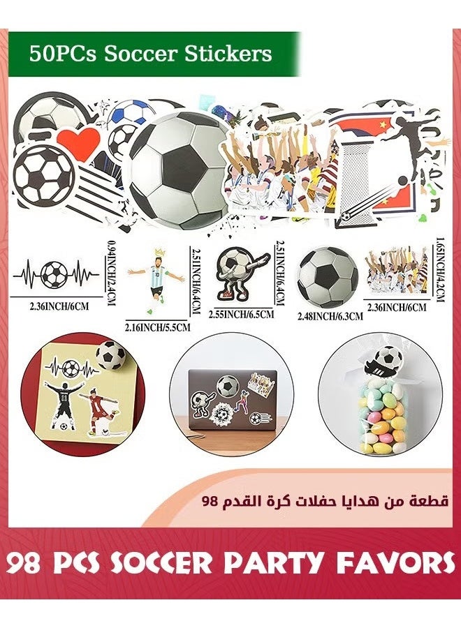 EETU 98 Pcs Soccer Party Favors Set,Football Slap Bracelet Stickers Silicone Ring Keychain Tattoo Stickers Whistle Soccer Kits,Sports Party Favors For Boys Girls,Birthday Goodie Gifts Bags Decor - Image 5