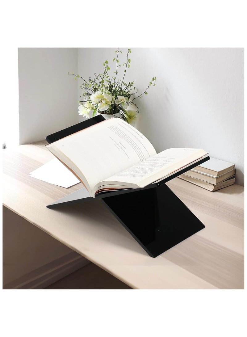 GuRiver Black Acrylic Book Stand - Acrylic Open Book Display Stand Reading Acrylic Book Holder for Open and Closed Books, Bible, Cookbook, Magazines, Textbooks, Recipe Holder Picture Display - Image 2
