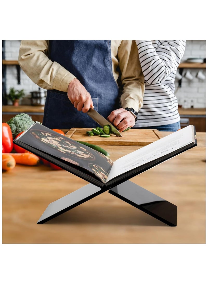 GuRiver Black Acrylic Book Stand - Acrylic Open Book Display Stand Reading Acrylic Book Holder for Open and Closed Books, Bible, Cookbook, Magazines, Textbooks, Recipe Holder Picture Display - Image 3