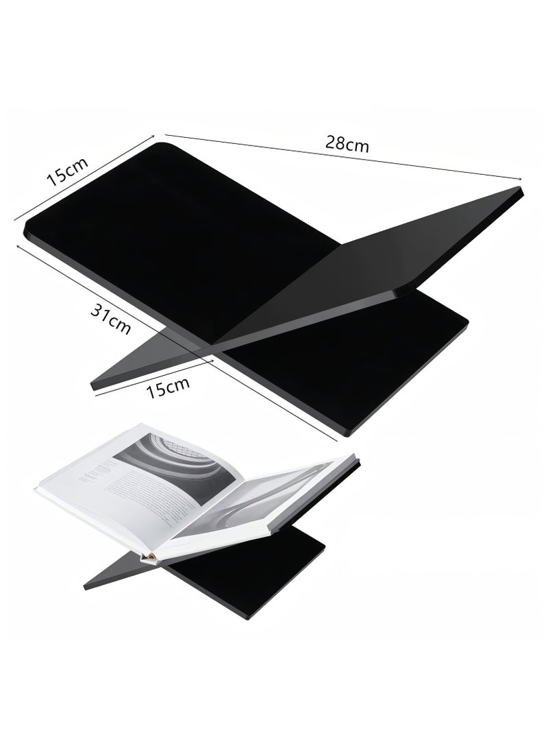 GuRiver Black Acrylic Book Stand - Acrylic Open Book Display Stand Reading Acrylic Book Holder for Open and Closed Books, Bible, Cookbook, Magazines, Textbooks, Recipe Holder Picture Display - Image 4