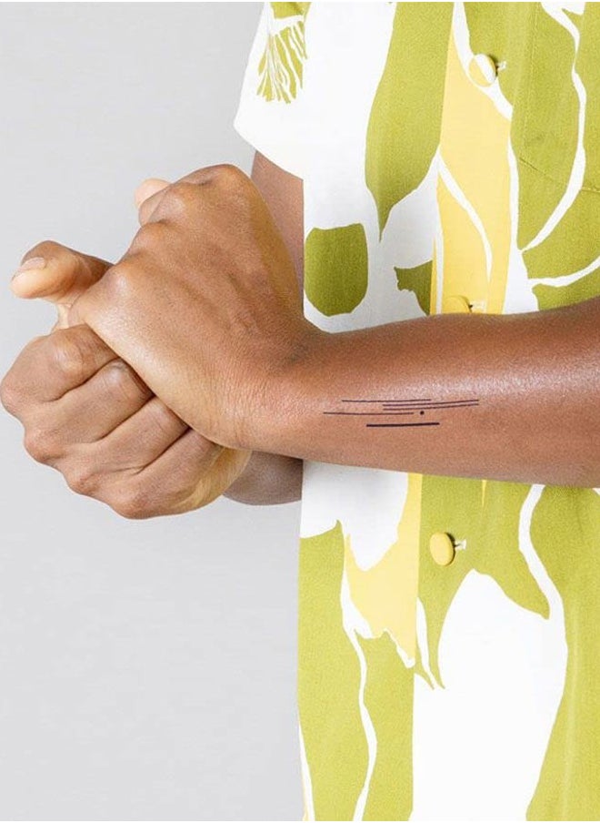 inkbox Inkbox Temporary Tattoos, Semi-Permanent Tattoo, One Premium Easy Long Lasting, Water-Resistant Temp Tattoo with For Now Ink - Lasts 1-2 Weeks, Alignment, 5 x 2 in  - Image 2