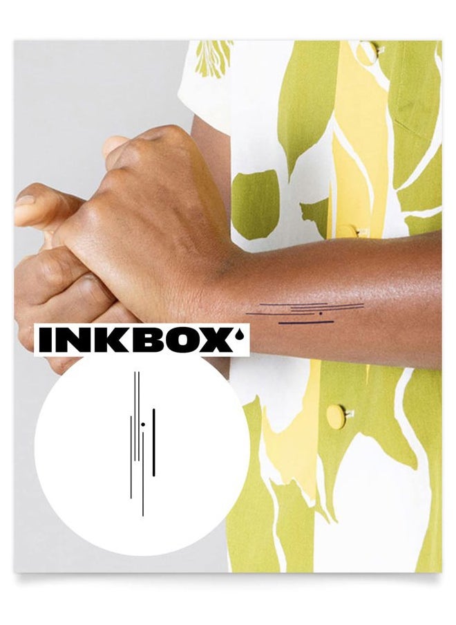 inkbox Inkbox Temporary Tattoos, Semi-Permanent Tattoo, One Premium Easy Long Lasting, Water-Resistant Temp Tattoo with For Now Ink - Lasts 1-2 Weeks, Alignment, 5 x 2 in  - Image 1
