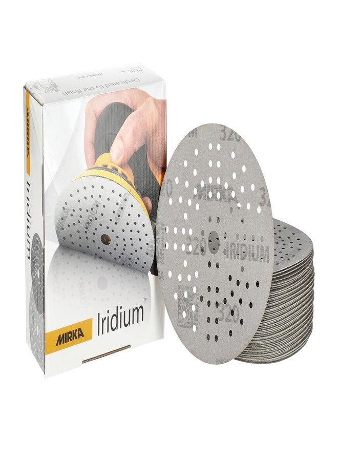 Mirka Iridium 5-Inch Sandpaper, 320 Grit - 50-Pack Hook & Loop Discs for Automotive, Wood, Wall & Body Sanding - Premium Car Sanding Paper - Image 1