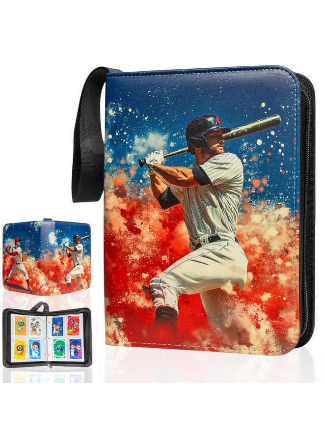 Baseball Card Album with Sleeves 400-Pocket Storage - Baseball Binder for Trading Cards with Durable 3-Ring System and Zipper Closure - Baseball Card Collector Gifts  - Image 1
